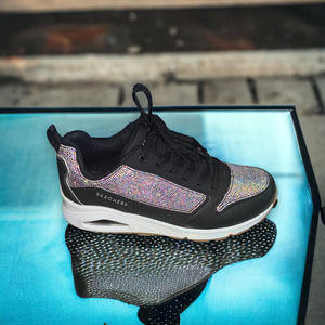 Sketcher's Sparkle Motion Iridescent Oil Spill Rhinestone Sneaker Sz 10